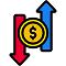 Icon of profit and loss chart representing loss/profit